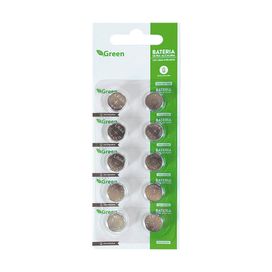 10x Bateria Moeda Lr44 - 1,5v Alcalina - Green