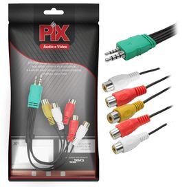 Adaptador Cabo Av Componente Tv 5/rca P1/p2 Led Lcd - PIX