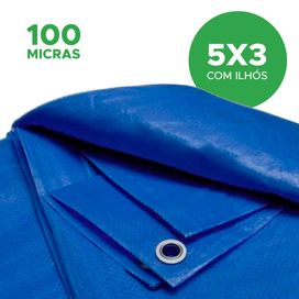 Lona Reforçada Polietileno Impermeável 100 Micras - 5x3m