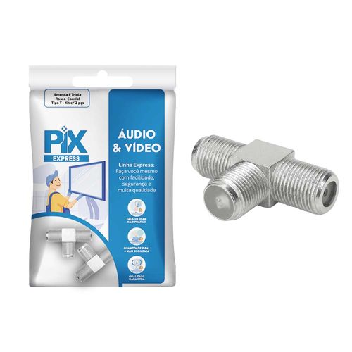 20x Emenda Divisor F Tripla Coaxial  T Antena Rg59 Rg6 PIX