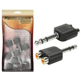 10x Adaptador P10 Stereo Macho Para 2 Rca Fêmea - PIX