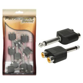 10x Adaptador P10 Mono Macho Para 2 Rca Fêmea - PIX
