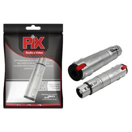 Adaptador Cannon Xlr Fêmea para Jack J10 Fêmea Com Trava - PIX