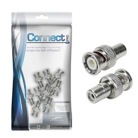 10x Adaptador Conector Bnc Macho Para RCA Fêmea Cftv - Connect Pro