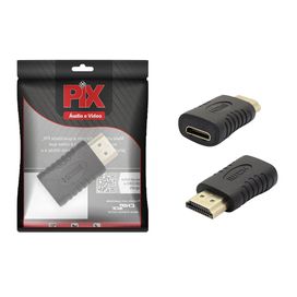 Adaptador Mini Hdmi Fêmea x Hdmi Padrão Macho Para 2.0 e 2.1 - PIX