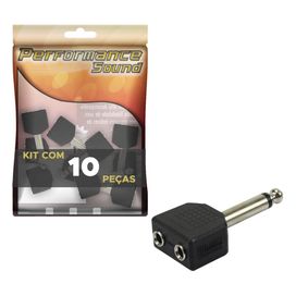 10x Adaptador P10 Macho Mono x Duplo J2/P2 Fêmea Mono