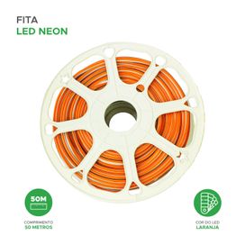 Mangueira Led Neon Laranja Flexível 12v - 50 Metros