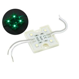 Módulo 4 Leds Alto Brilho 12v Ip65 3528 36x36x5 - Green