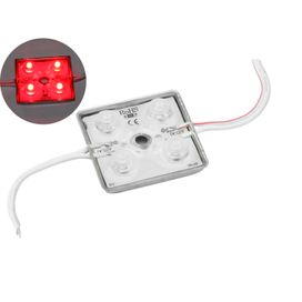 Módulo 4 Leds Alto Brilho 12v Ip65 3528 35x35x4 - Green