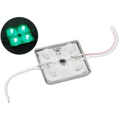 Módulo 4 Leds Alto Brilho 12v Ip65 3528 35x35x4 - Green