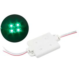 Módulo 4 Leds Alto Brilho 12v Ip65 5050 55x33 - Green