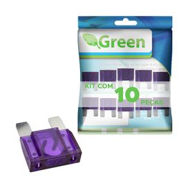 10x Fusível Automotivo Lâmina Grande 100 Amp Roxo - Green