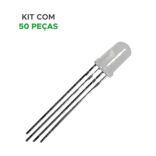 50x Led Rgb 5 Mm Difuso - Cátodo Comum