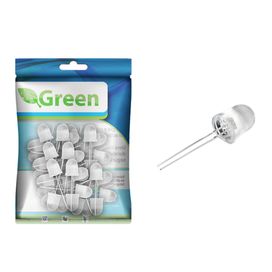50x Led Branco Alto Brilho 10mm 14000 Mcd - Green