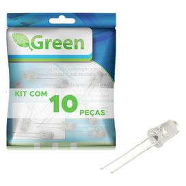 10x Led Rgb Tricolor 2 Terminais Alto Brilho 5mm Rápido - Green