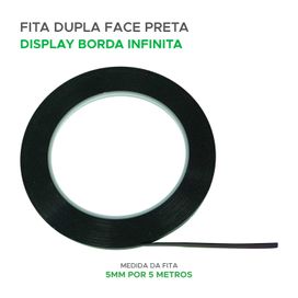 Fita Dupla Face Preta P/ Fixar Tela Display Lcd Tv 5mmx5m