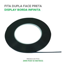 Fita Dupla Face Preta P/ Fixar Tela Display Lcd Tv 3mmx10m