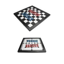 Jogo de Tabuleiro 2 em 1 Dama e Trilha