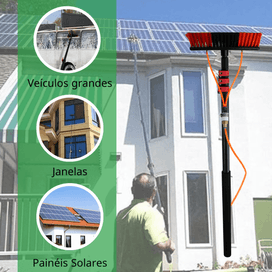 Vassoura Para Limpeza De Painel Solar E Janelas - Cabo 3,6m