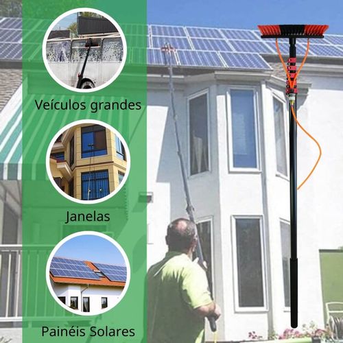 Vassoura Para Limpeza De Painel Solar E Janelas - Cabo 9m