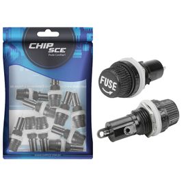 10x Porta Fusível Rosca Pequeno 5x20 - Chip SCE