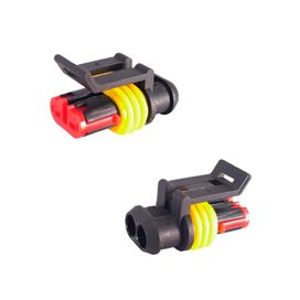10x Conector Chicote 2 Vias Fêmea Selado Impermeável