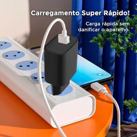 Carregador Ultrarrápido Duplo Usb A + Tipo C Power 20w