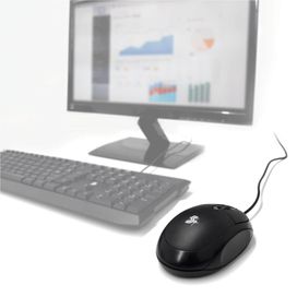 Mouse Ótico Usb Office Preto 1000dpi Ergonômico - 5+