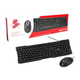 Kit de Teclado e Mouse Ergonômico Plug and Play KC-500 - 5+