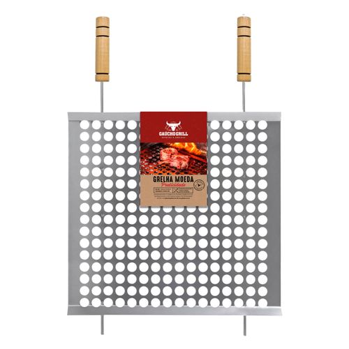Grelha Tela Moeda Churrasco Profissional Aço Cromado - Grilazer