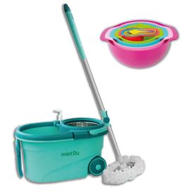Kit Tigelas Coloridas 10 Peças + Mop C/ Balde Centrífuga