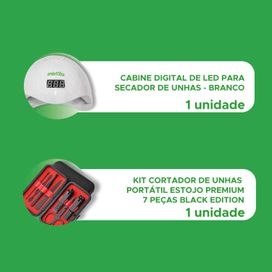 Kit Cabine Secador De Unha + Conjunto Cortador De Unha 7 Pçs