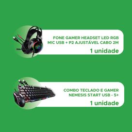 Kit Gamer - Combo Teclado E Mouse + Headset Gamer Led Rgb