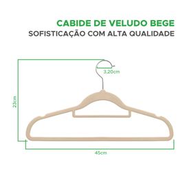 Kit 10 Cabides Veludo 10 Ganchos Adesivo 5 Organizador Fios