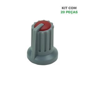 20x Botão Knob Chave para Potenciômetro Kh77 - Vermelho