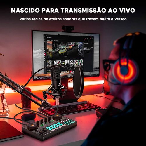 Interface de Som e Mixer Maonocaster Au-am200 Para Podcast