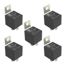 5x Relé Auxiliar 5 Pinos 12v 40a Com Chapa Universal Faróis - ChipSCE