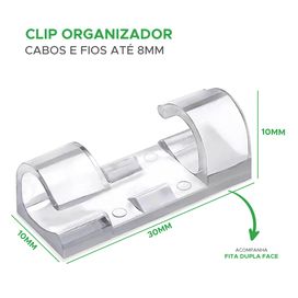 20x Clips Organizador De Cabos Com Adesivo - KOKAY