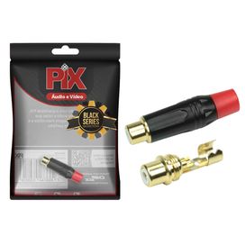 Conector Plug Rca Fêmea 4mm Profissional - PIX