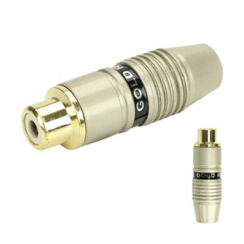 10x Plug Rca Fêmea profissional Original Pix Ponta Ouro 24k