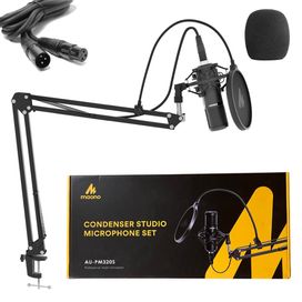 Kit Microfone Condensador Maono Au-pm320s Com Suporte e Filtro Pop