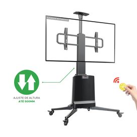 Suporte De Chão Para Tv 55" a 85" Elétrico Com Regulagem Controle Remoto - North Bayou