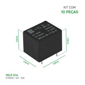 10x Relé Sca 5 Terminais - 12v 10a - Pcb - Alta Qualidade
