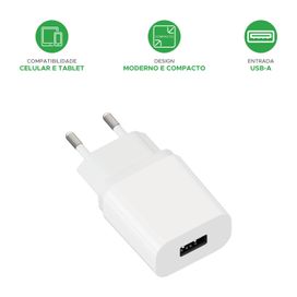 Carregador Celular Tomada Plug Adaptador Fonte Usb 5v 2.1a