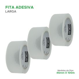 Kit Com 5 Fitas Adesivas 45mm X 100m Largo Alta Qualidade