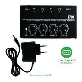 Amplificador Para Fone De Ouvido 4 Canais - Retorno Fone