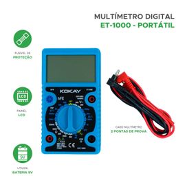 Multímetro Digital Profissional Et-1000 Cat I 600v
