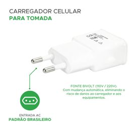 Carregador de Parede Fonte Usb 5V Bivolt 2.1A - 5+