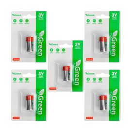 5x Bateria Pilha CR123 Lítio 3.0v 1300mah - Green