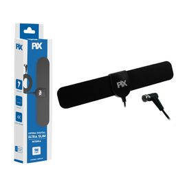 Antena Digital Interna Hdtv Ultra Slim Cabo 1m Conector F 90°